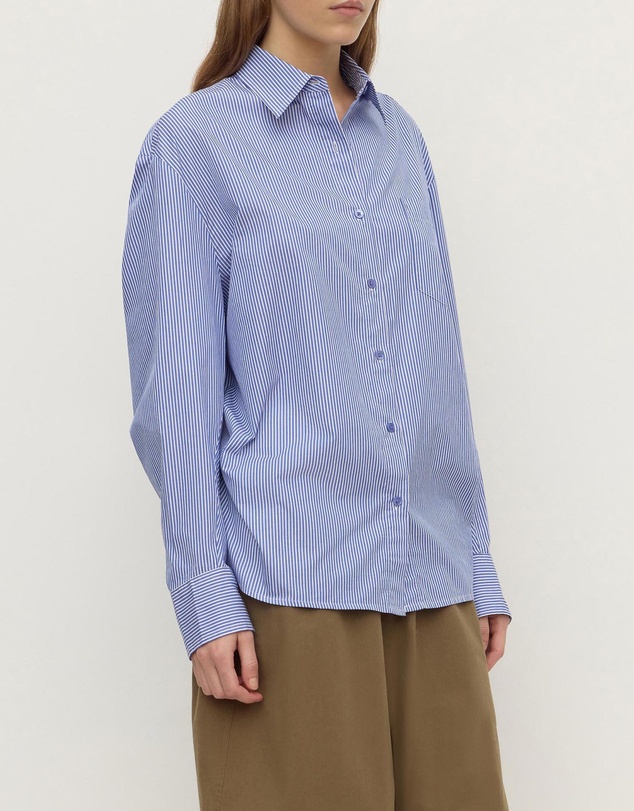 Assembly Label - Ava Stripe Cotton Poplin Long Sleeve Shirt