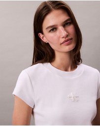 Calvin Klein Jeans - Monogram Logo Ribbed Baby Tee