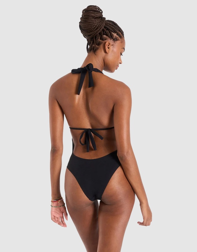 Banana Moon - Shellina Low Back One-Piece Halter Swimsuit with Shells