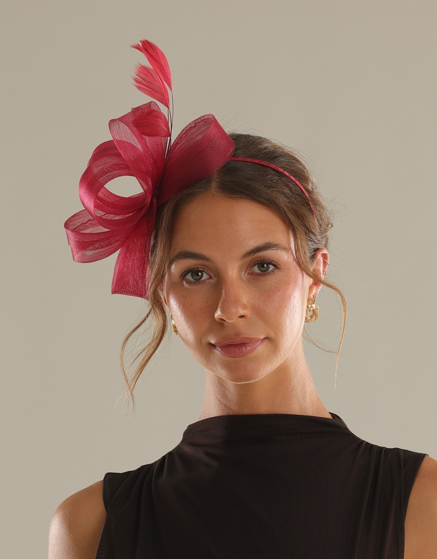 Morgan & Taylor - Nyla Fascinator in Burgundy Red