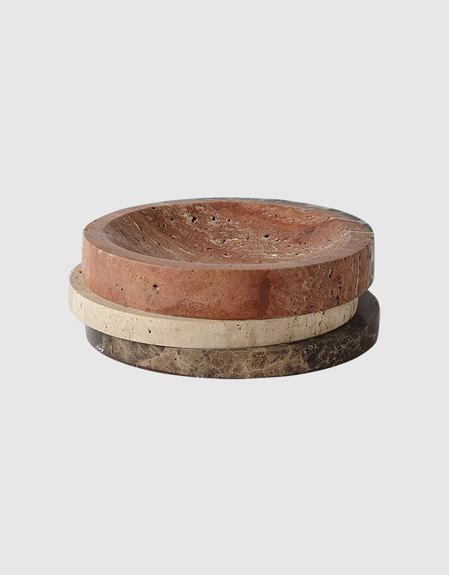 Greg Natale - Pila Bowl Red Travertine, Travertine & Emperador