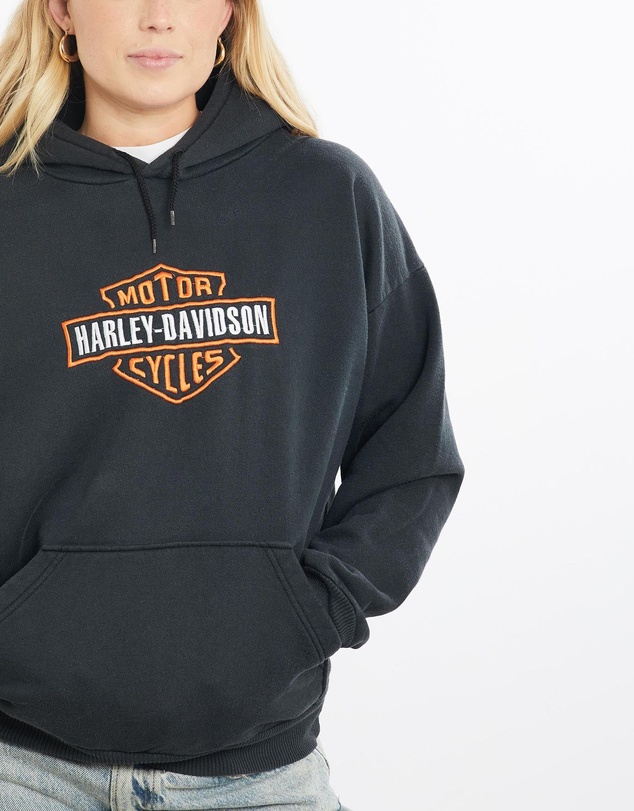 Vintage by The Real Deal - Pre Loved - Vintage 90s Harley Davidson Hooded Sweatshirt