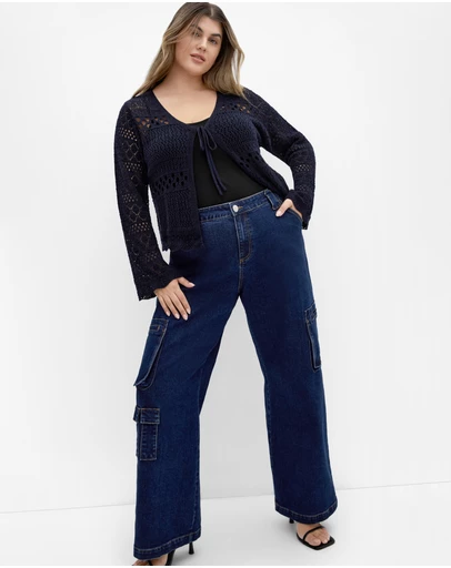 City Chic - Crochet Lust Knit Cardigan