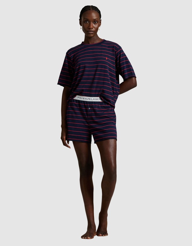Polo Ralph Lauren - Club Terry Striped Cotton Tee & Boxer Short Pyjama Set