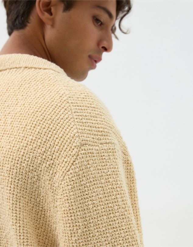AERE - Oversized Open Collar Knit Polo