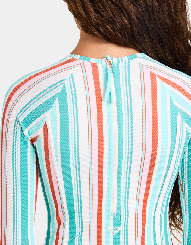 Roxy - Girls 8 to 16 Latigo Stripe Long Sleeve One Piece Swimsuit