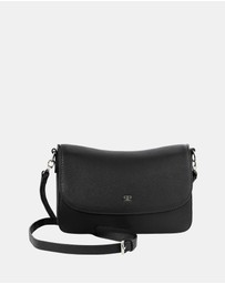 Pierre Cardin - Pierre Cardin Ladies Leather Flap Over Crossbody Bag