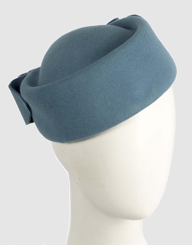 Max Alexander - Felt Blue Grey Pillbox Hat