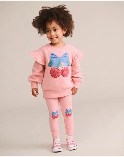 Huxbaby - Cherry Bow Leggings - Babies-Teens