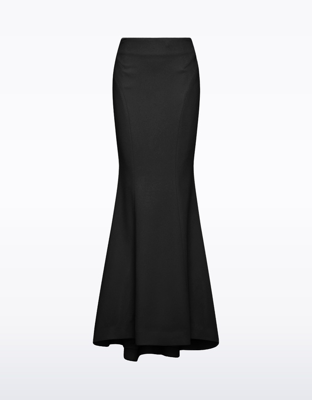 Carla Zampatti - Black Crepe Fishtail Maxi Skirt