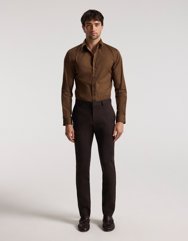 Calibre - Stretch Cotton Poplin Shirt Chestnut