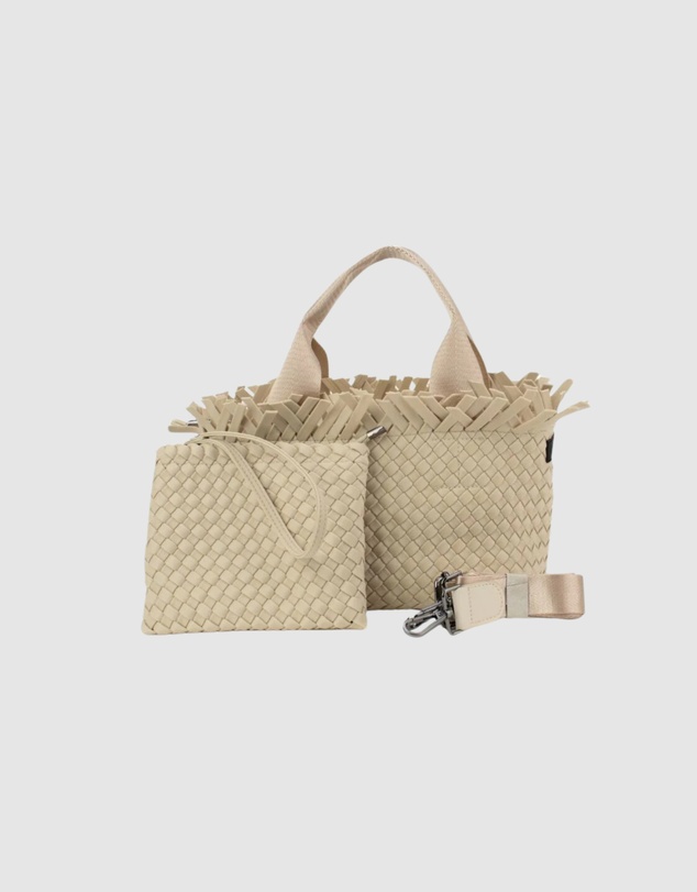 Chuchka - Woven Neoprene Mini Tote - Fringe Beige