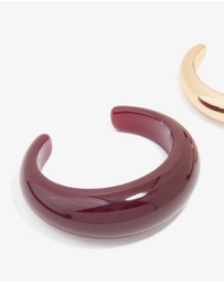 Lovisa - Gold & Dark Red Acrylic Bubble Wrist Cuffs 2-Pack