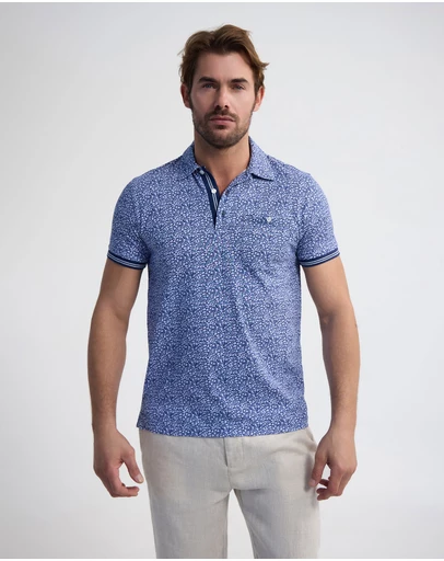 Oxford - Milo Print Jersey Polo With Pocket