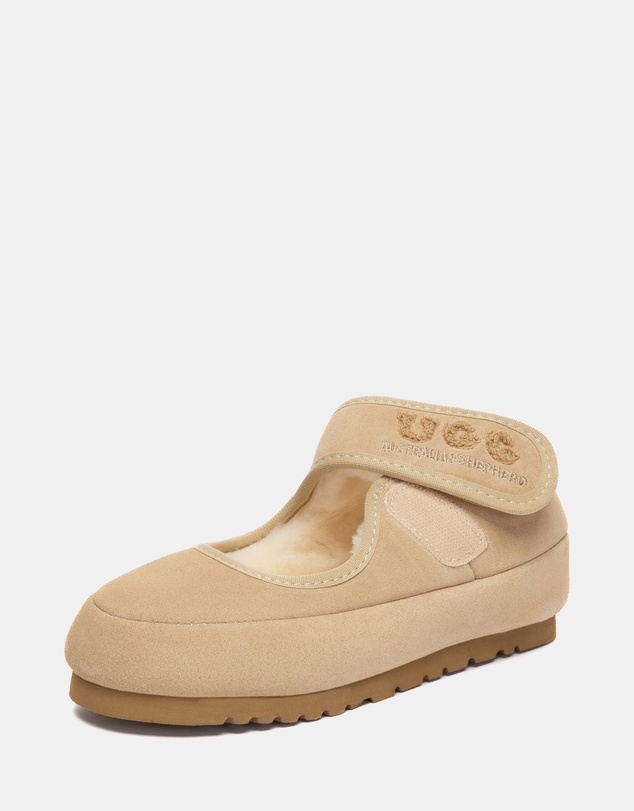 EVERAU - Australian Shepherd Ugg Velvi Kids Cow Suede Upper Loafer Oxfords Flats
