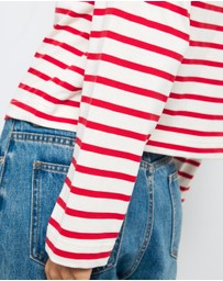 AERE - Boat Neck Stripe T-Shirt