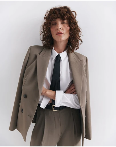 SABA - Dharma Stitch Detail Double Breasted Blazer