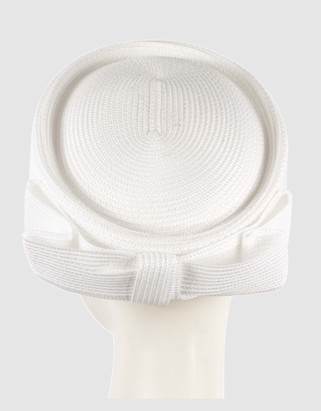 Max Alexander - White Braid Pillbox Hat