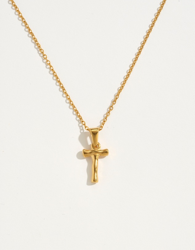 Reliquia Jewellery - T Initial Gold Charm Necklace