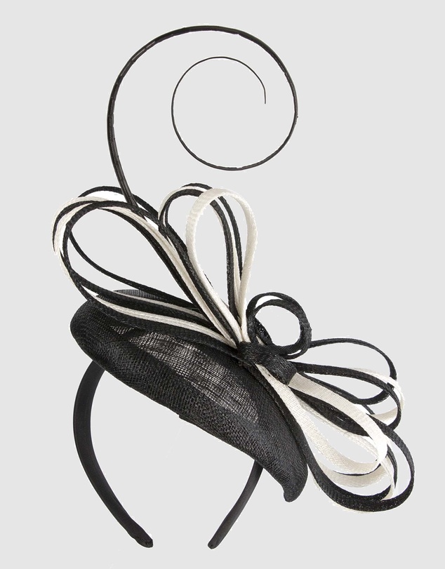 Max Alexander - Pillbox Black Cream Pillbox Fascinator