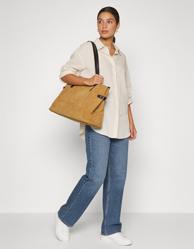 Pierre Cardin - Pierre Cardin Genuine Suede Leather Shoulder Bag