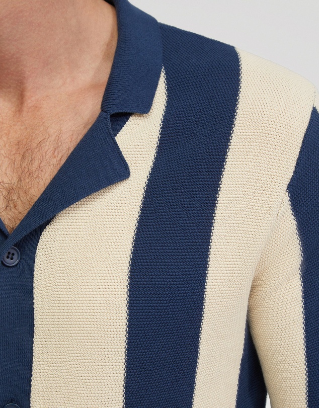 Oxford - Marty Knitted Stripe Shirt