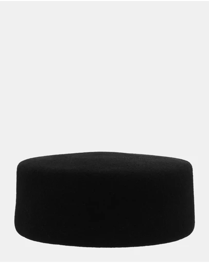 Morgan & Taylor - Kelsey Wool Pillbox Hat in Black