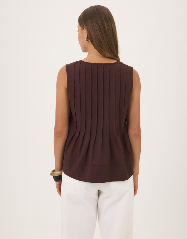 Atmos&Here - Rhead Linen Blend Pintuck Sleeveless Top