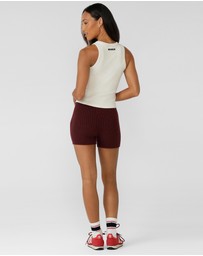 Lorna Jane - Take It Easy Waffle Knit 7cm Cheeky Shorts