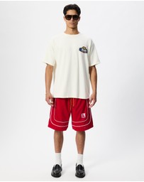 RHUDE - Rhude Mesh Piping Baggy Track Shorts