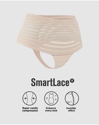 Leonisa - Sheer Stripe Tummy Compression High Waist Thong