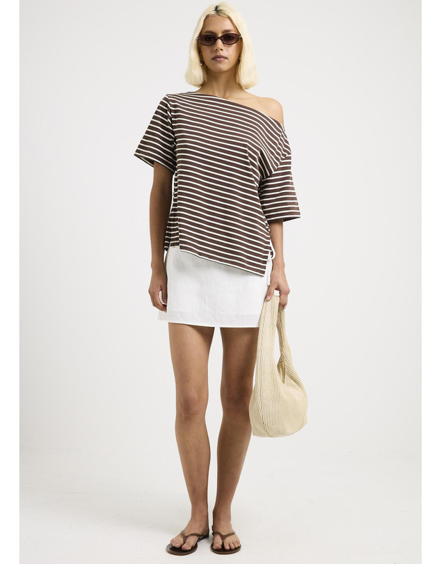 Subtitled - Amber Asymmetric Stripe Top