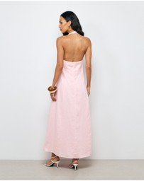 AERE - Lacey Halter Linen Dress