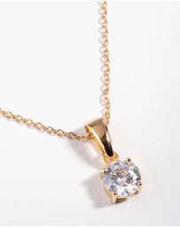 Lovisa - Gold Plated Sterling Silver 1 Carat Cubic Zirconia Necklace