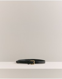Trenery - Leather Slim Belt in Black