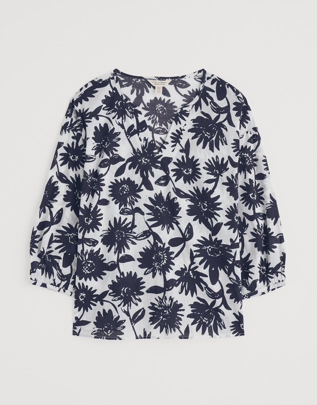 Seasalt - Seasalt Cornwall Navy Streamlet Floral Swing-Shape Top