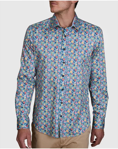 Abelard - Gem-Flower Print Slim Fit Shirt
