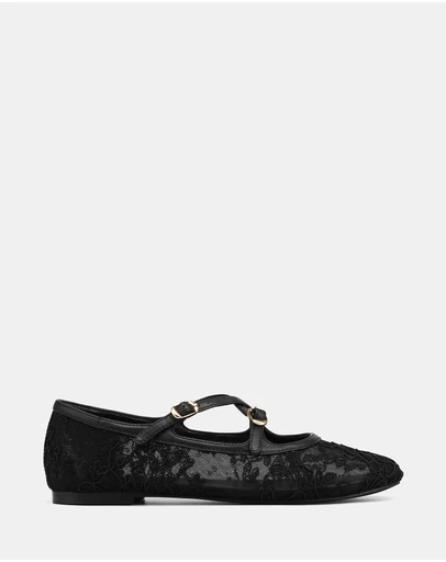 Wittner - Dotty Lace Mesh Textile Ballet Flats