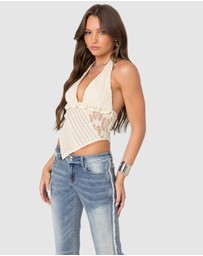 EDIKTED - Quinta Lacey Asymmetric Halter Top