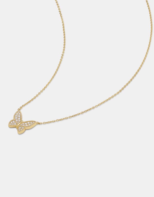Ania Haie - Gold Butterfly Pave Necklace