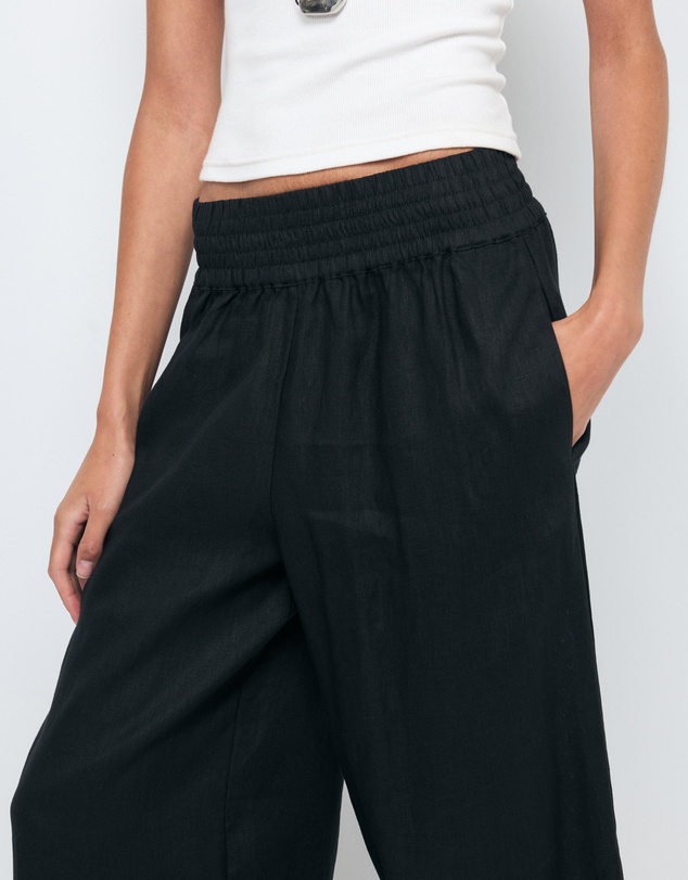 AERE - Tori Cropped Linen Pants