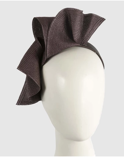 Max Alexander - Large Wavy Chocolate Racing Fascinator