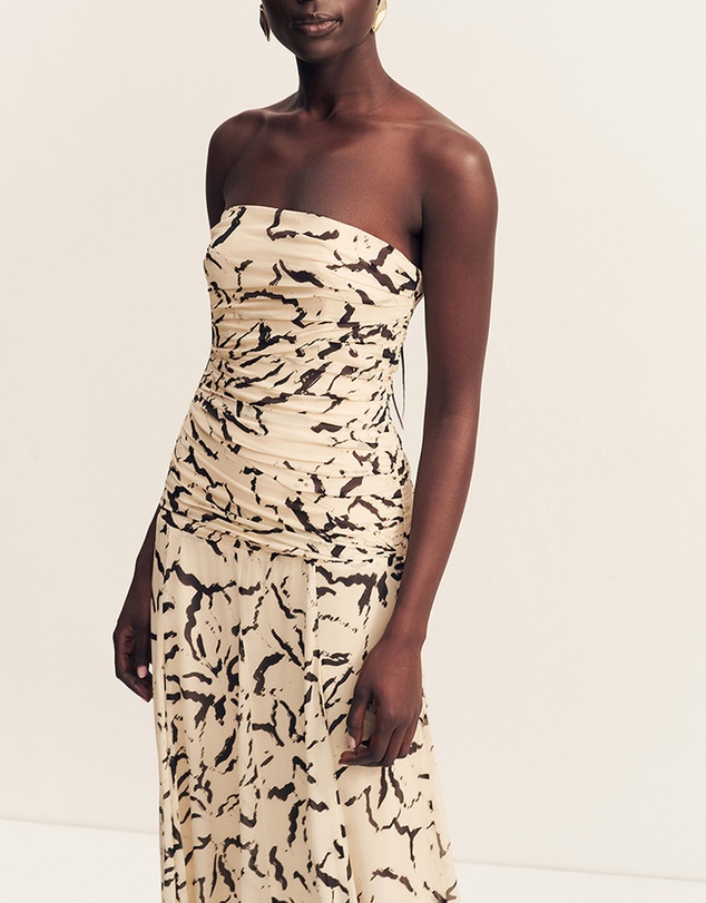 Shona Joy - Rea Strapless Panelled Maxi Dress