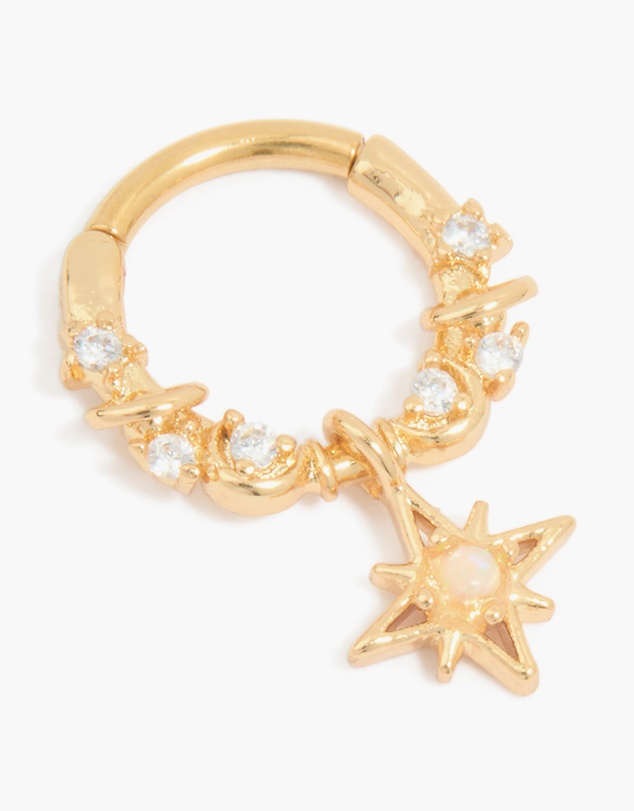 Lovisa - Surgical Steel Cubic Zirconia Celestial Clicker Ring