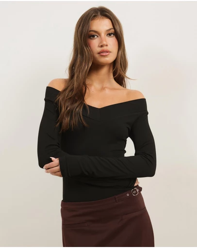 Atmos&Here - Lottie Off The Shoulder Long Sleeve Top