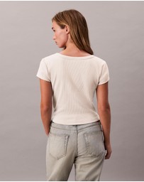 Calvin Klein Jeans - Woven Monogram Logo Slim T-Shirt