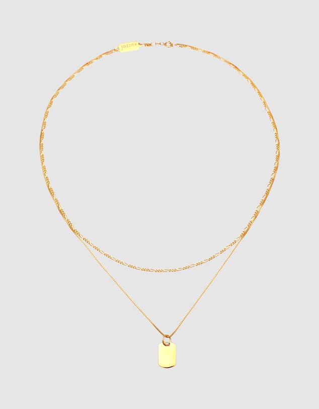 Kuzzoi - ICONIC EXCLUSIVE - Tag Pendant Necklace in Gold-Plated 925 Sterling Silver