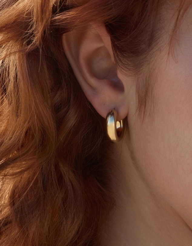 Najo - Cocoon Yellow Gold Hoop Earring