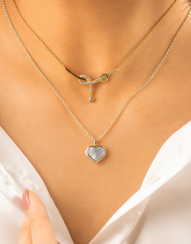 Wanderlust + Co - Heart Pearl Locket Necklace