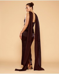 CATHERINE FERRARO - Evangeline Strapless Gown with Scarf